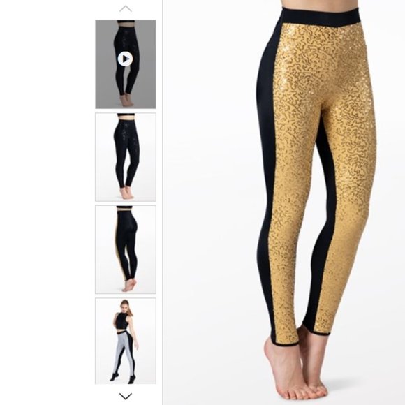 NEW! Balera Sequin Performance Leggings - Gold - Adult Small - Picture 1 of 6